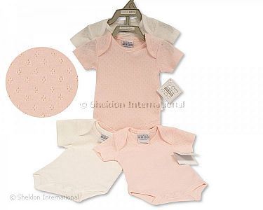 Baby Mädchen Pointelle Kurzarm-Body Geschenkset 2 tlg. - Großhandel