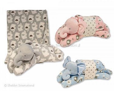 Großer Plüsch-Elefant mit Decke - Großhandel