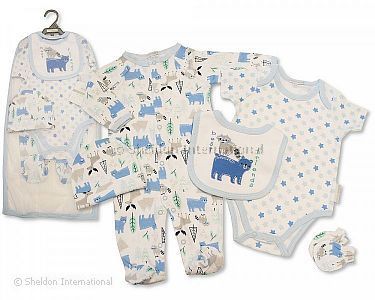 Baby Jungen Baumwoll-Geschenkset - 5 tlg. - Beste Freunde - Großhandel