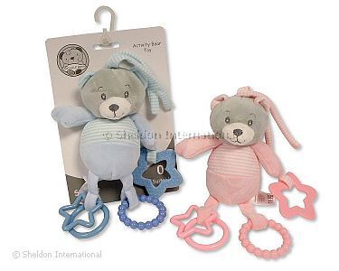 Baby Teddy Aktivitäts-Spielzeug mit Rassel, Ringen und Beißhilfe - Großhandel