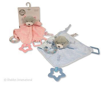 Baby Teddy Schmusetuch mit Rassel, Beißhilfe und Ring - Großhandel