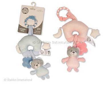 Baby Teddy Aktivitäts-Haus mit Rassel, Beißhilfe und Klemmring - Großhandel