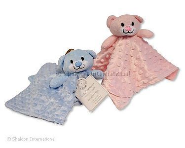 Baby Schmusetuch - Teddy - Rosa und Hellblau - Großhandel