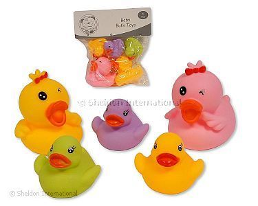 Quietschendes Baby-Badespielzeug - 5 Enten - Großhandel