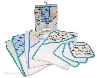 6-teiliges Kapuzenhandtuch und Wachlappen Set - Jungen - Großhandel