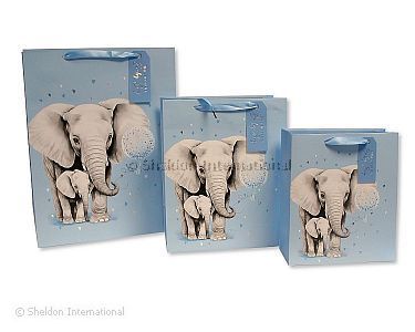 Geschenktasche ' Beautiful Baby Boy' - Elefant - Großhandel