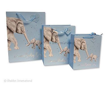 Geschenktasche ' Beautiful Baby Boy' - Elefantenrüssel - Großhandel