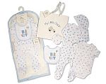 5 tlg. Jungen Baumwoll-Geschenkset mit Papiertasche -  Baby Großhandel