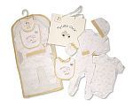 5 tlg. Baumwoll-Geschenkset mit Papiertasche - Hello Baby Großhandel