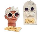 2 Haarbänder mit Schleife und Sonnenbrille Set - Taupe Großhandel