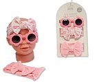 2 Haarbänder mit Schleife und Sonnenbrille Set - Rosa Großhandel