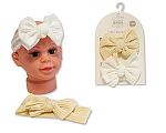 2 Haarbänder mit Schleife Set - Taupe Großhandel