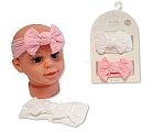 2 Haarbänder mit Schleife Set - Rosa Großhandel