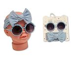 Haarband mit Schleife und Sonnenbrille Set - Blau Großhandel