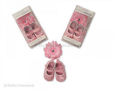 Baby Mädchen Schuh und Haarband Set - Rosa - Großhandel