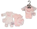 Frühchen Mädchen Set 4 tlg. mit Smocking und Schleifen - Kuscheln Großhandel