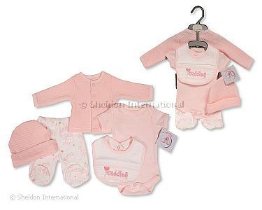 Frühchen Mädchen Set 5 tlg. mit Smocking - Kuscheln - Großhandel