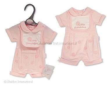 Frühchen Mädchen Spielhose mit Lätzchen - Little Sunshine - Großhandel