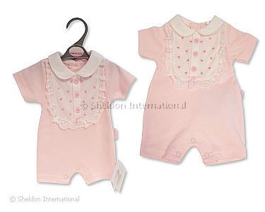 Frühchen Mädchen Spielhose mit Spitze und Schleife - Herzen - Großhandel