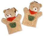 Teddy Handpuppe mit Tasche und Halstuch Großhandel